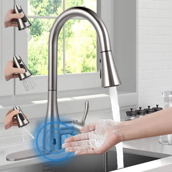 Grifo caliente del grifo de agua de la cocina del sensor de movimiento de Touchless de las ventas de Aquacubic